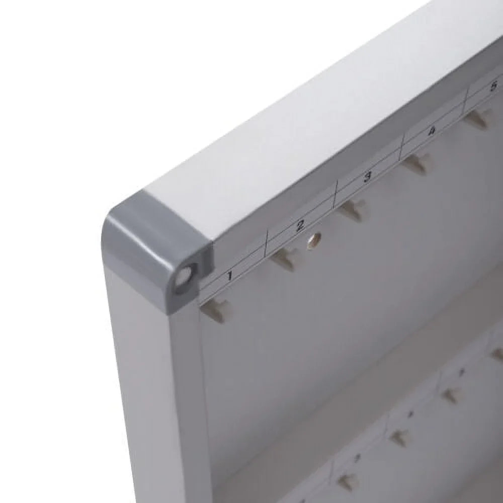96 Keys Storage Cabinet Lock Box Safe Organizer Wall Mount Key Holder Silver