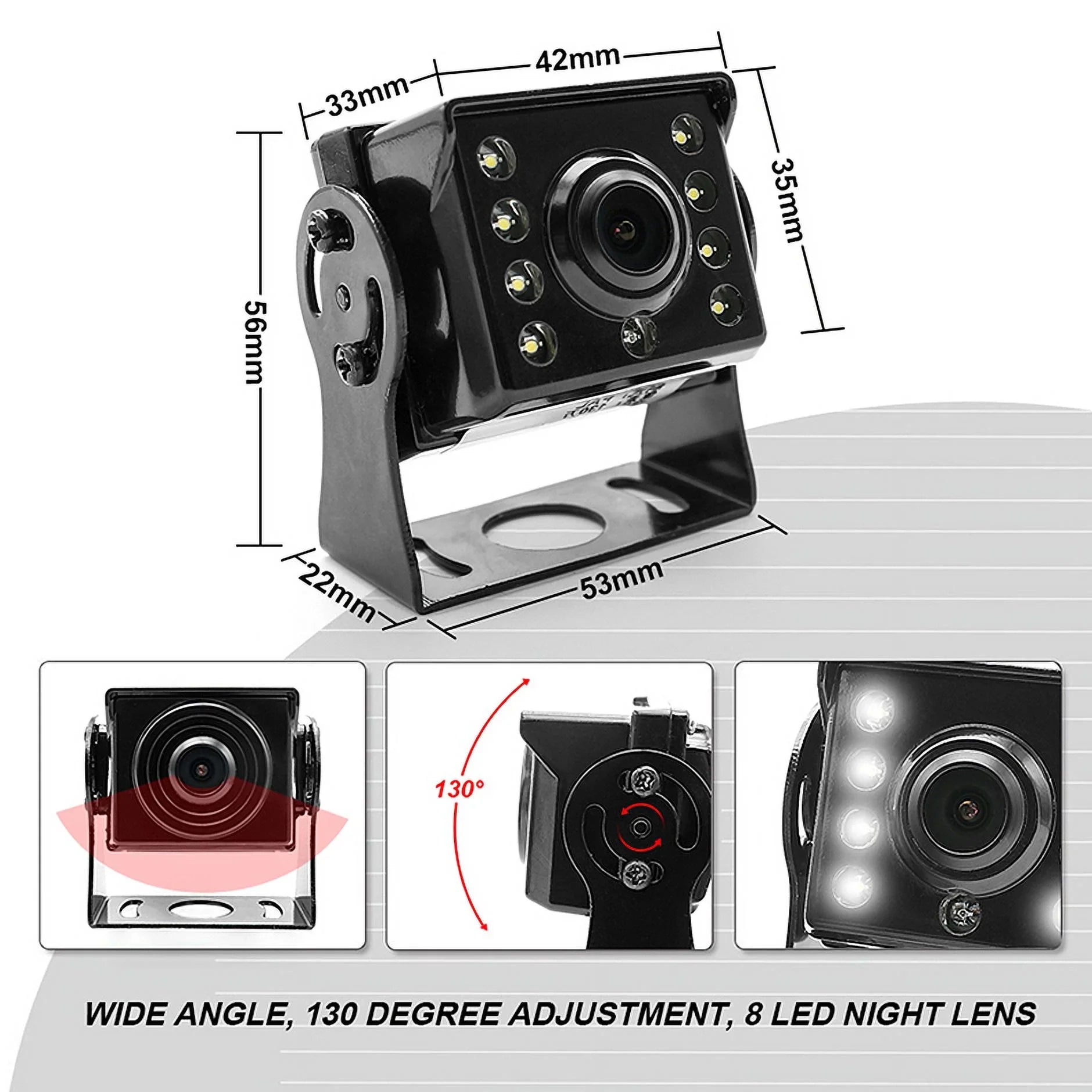 Heavy Duty Backup Camera 7" Monitor Rear View Reverse Kit for Truck Caravan Bus