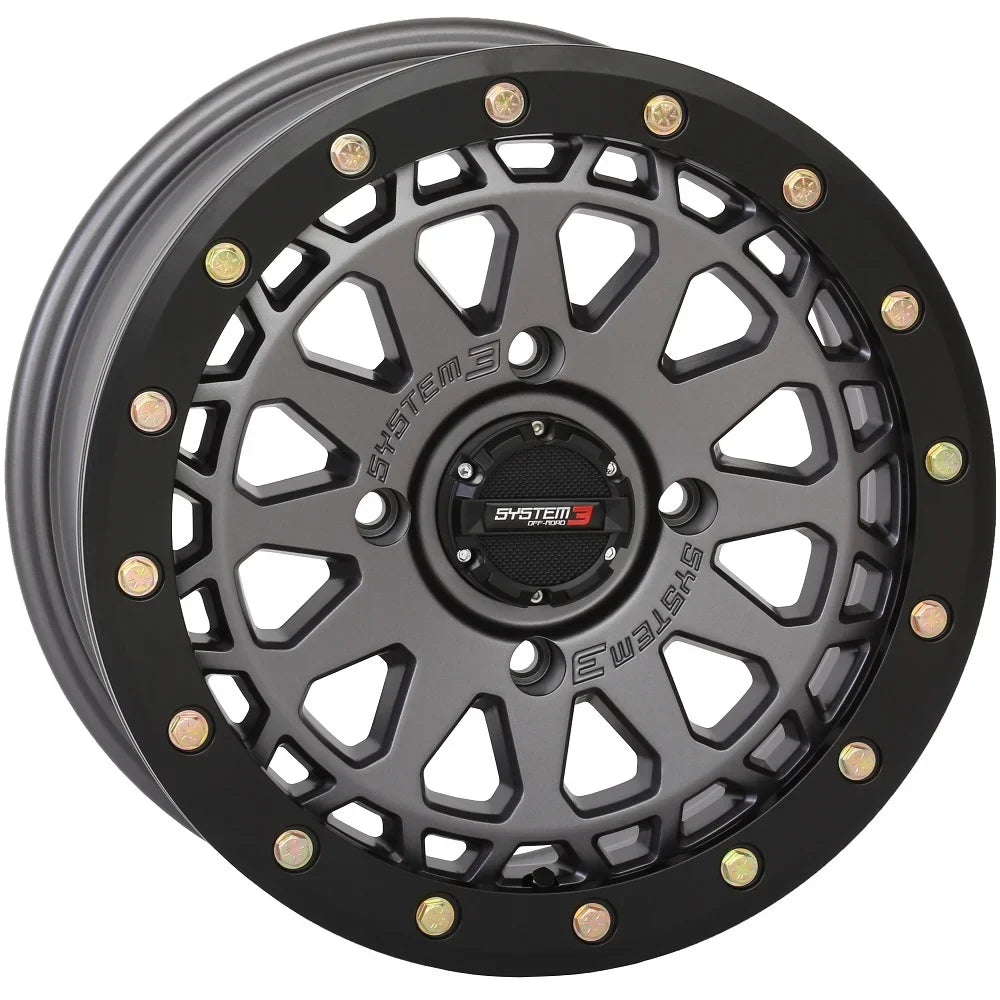 System 3 -6 15" Wheels Gunmetal (4+3) 32" Trail Saw 2.0 Tires Can-Am Commander Maverick Renegade Outlander Defender