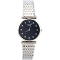 Longines Women's 24mm Steel Bracelet & Case . Sapphire Quartz Black Dial Analog Watch