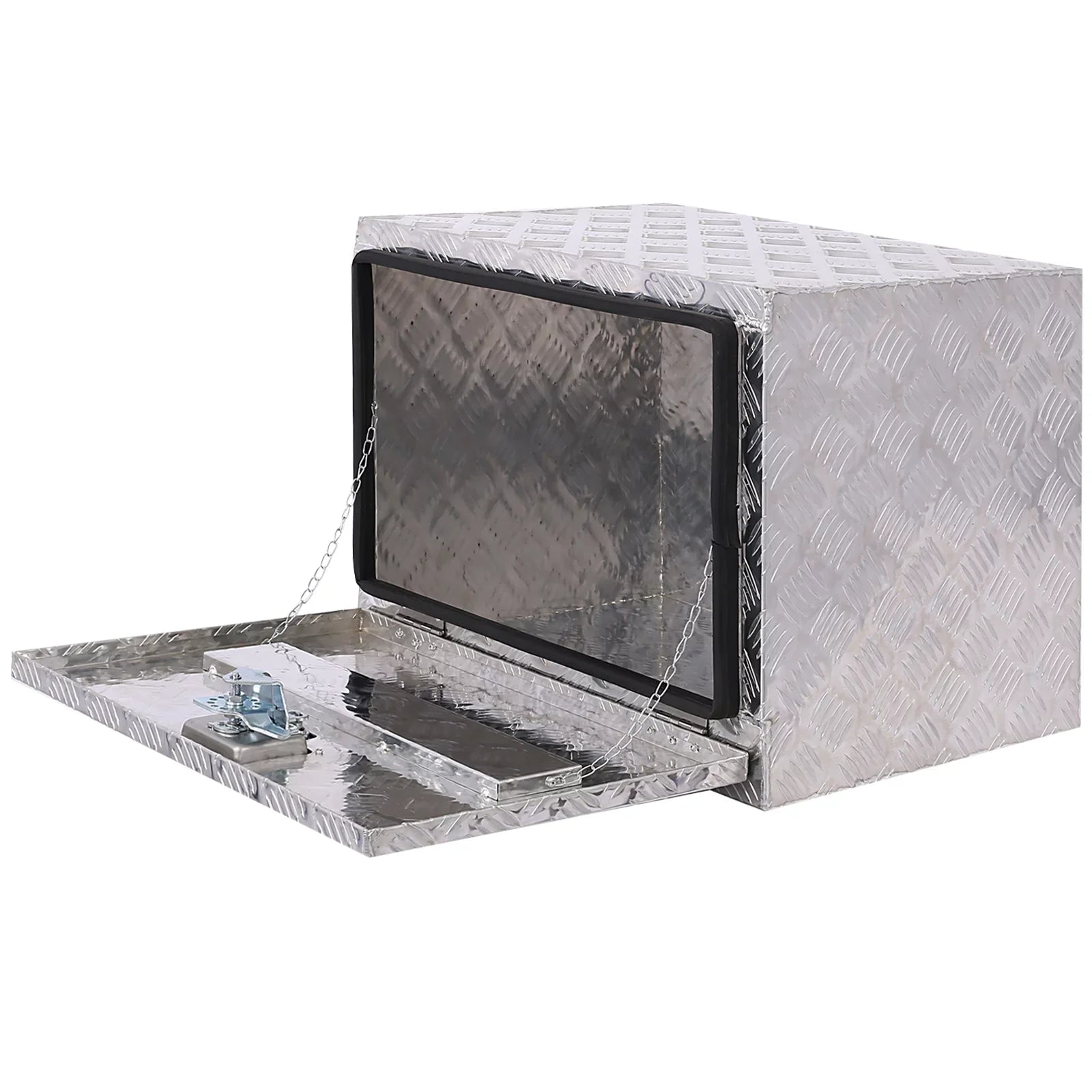 24" Aluminum Tool Box, Truck Bed Tool Box, Outdoor Trailer Pickup Storage Tool Box,  Storage Organizer, Underbody Box w/ Lock Keys, Silver