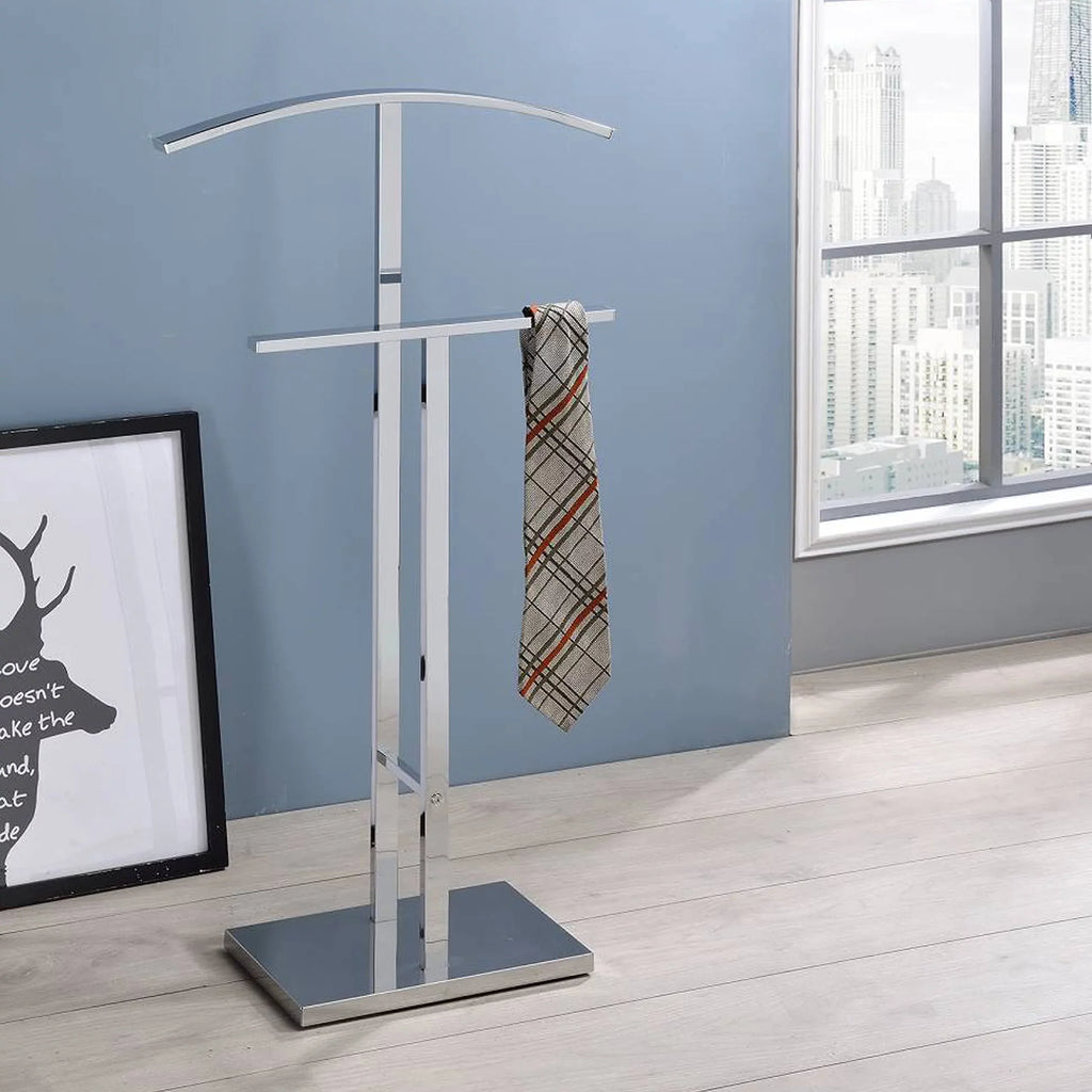 Kings Brand Furniture Chrome Metal Suit Rack Valet Stand