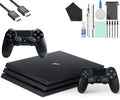 Sony PlayStation 4  1TB Gaming Console Black,  Cable 2 Controller With Cleaning Kit Like New