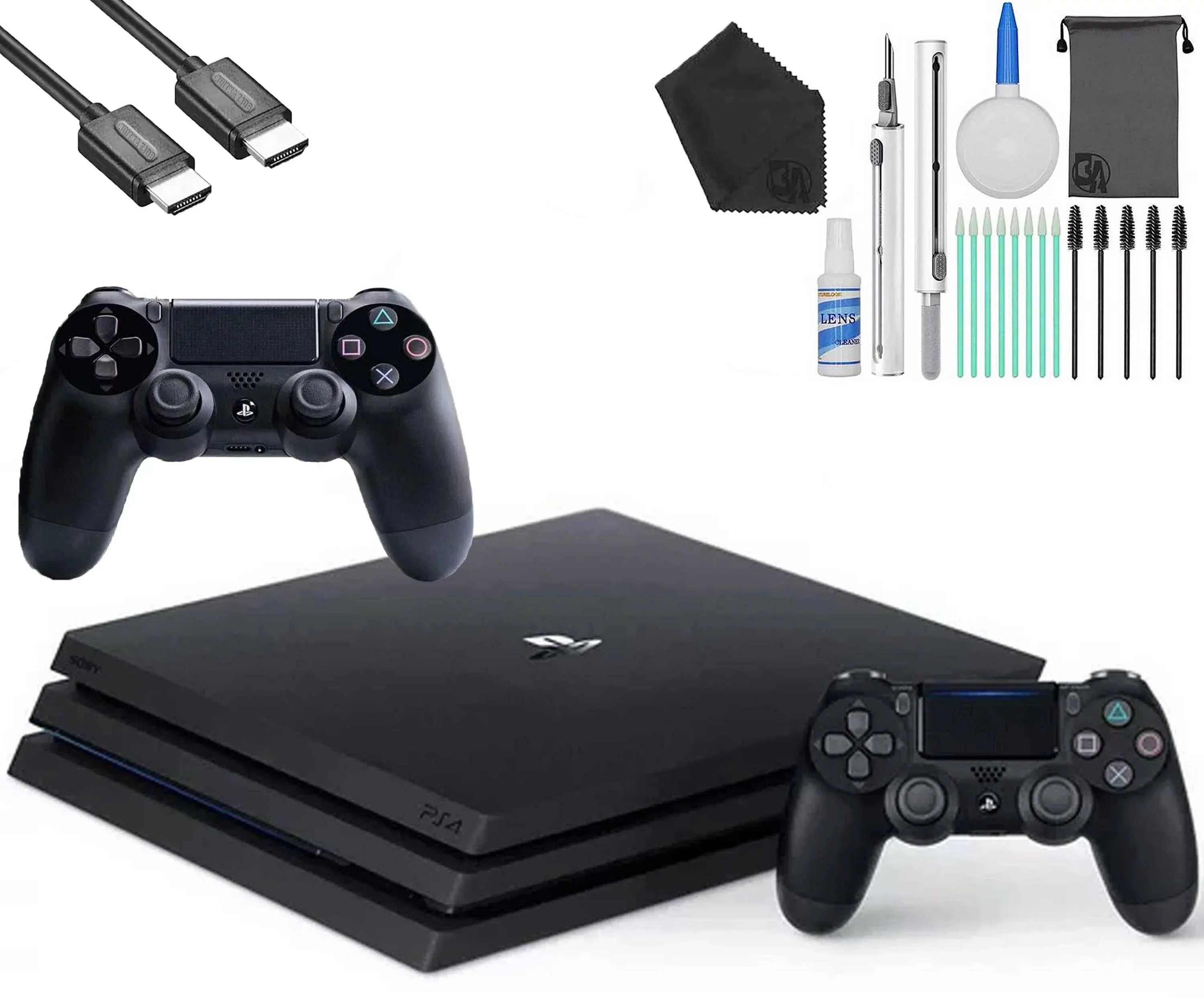 Sony PlayStation 4  1TB Gaming Console Black,  Cable 2 Controller With Cleaning Kit Like New