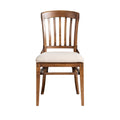 Elegant Wooden Dining Chair with Cream Upholstered Seat