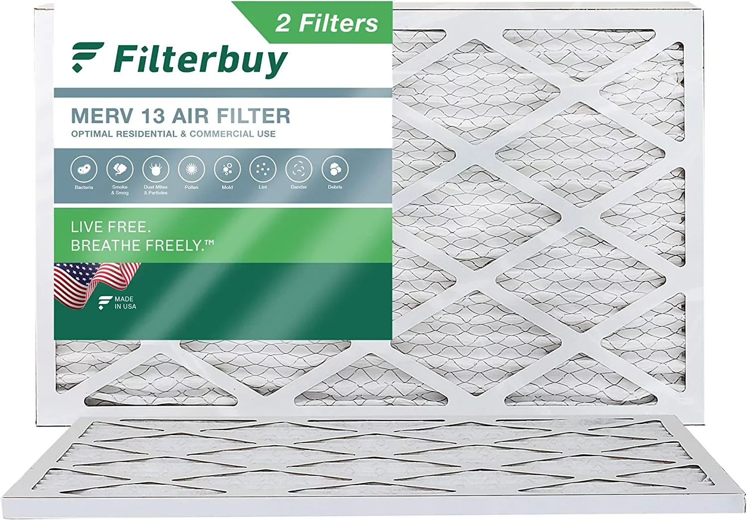 Filterbuy 10x20x1  13 Pleated   Furnace Air Filters (2-Pack)