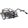 Aosom Folding Bike Cargo Trailer Cart with Seat Post Hitch- Black up to 88 Lbs.