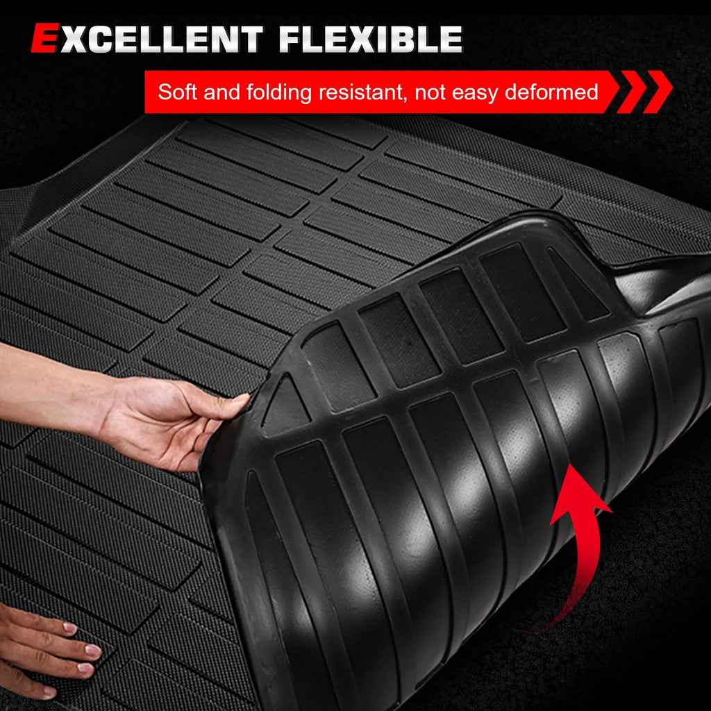Ikon Motorsports Truck Bed Mat Compatible With 2019-2024 Ford Ranger Super Crew Cab 5Ft Short Bed, Black Rear Storage Floor Liner  Cargo Guard All Weather 3D Heavy Duty Trunk Flooring Protector
