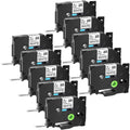 10PK Compatible for Brother -touch Black on White Flexible  Cable Wire Label Tape 12mm 8m  TZe TZe- - TZe-231 -231 use in -     Label Maker