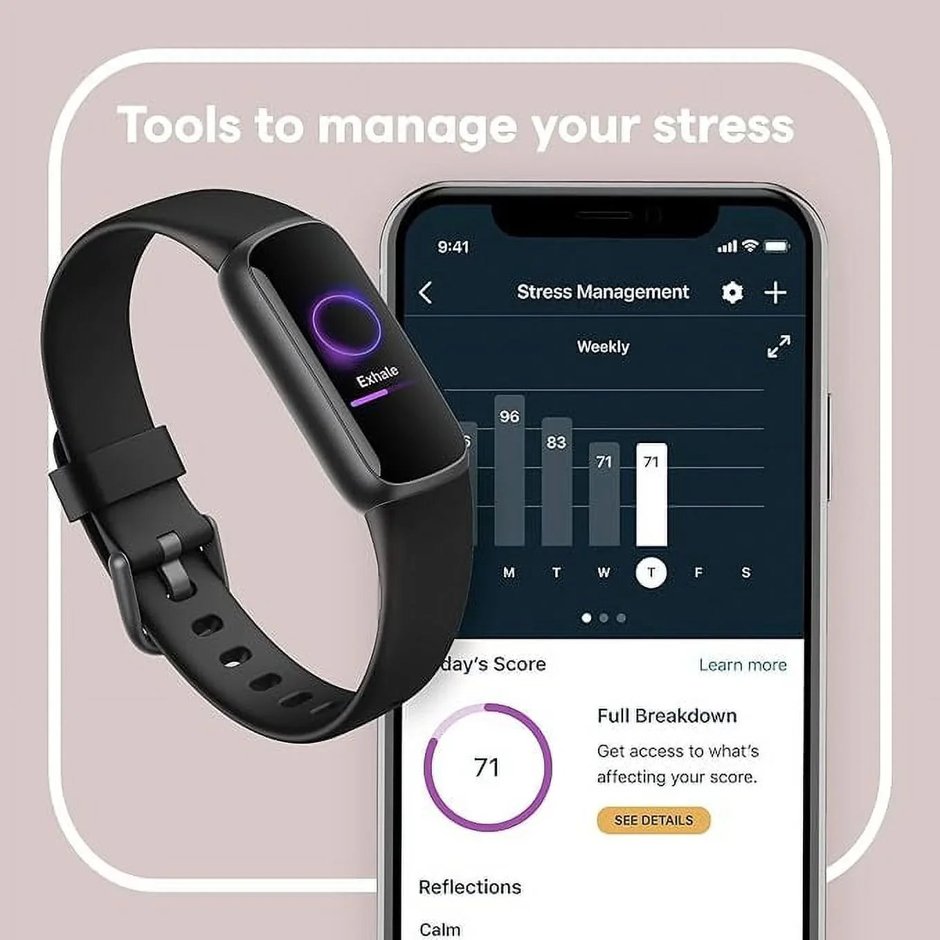 Open Box Fitbit Luxe-Fitness Wellness-Tracker Stress Management Sleep-Tracking