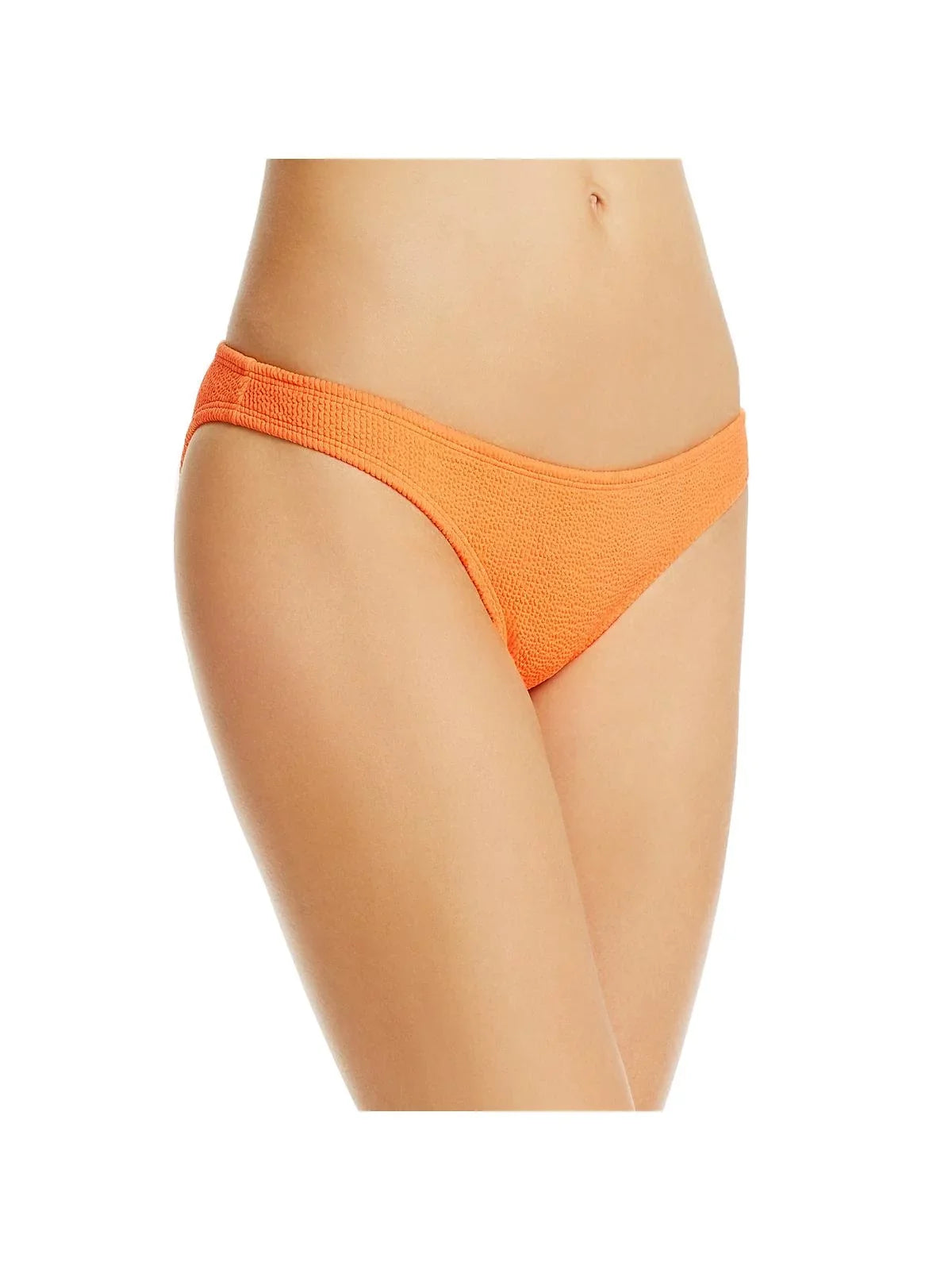 PilyQ Womens Textured Low-Rise Swim Bottom Separates Orange