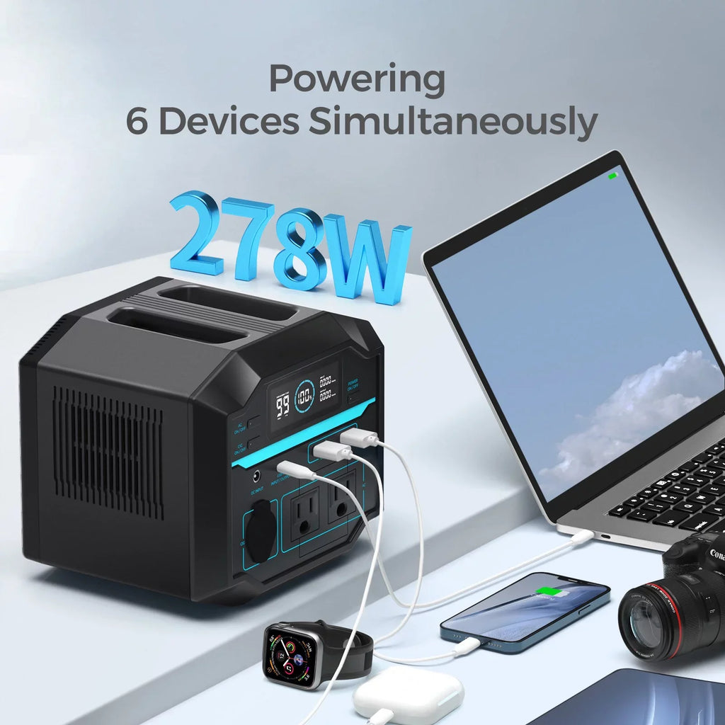 Renogy Portable Power Station 222Wh Solar Generator 2 120V/200W  Outlets, 60W -  Output, Lightweight Lithium Backup Battery Pass-Through Charging for Outdoor Camping Home Emergency