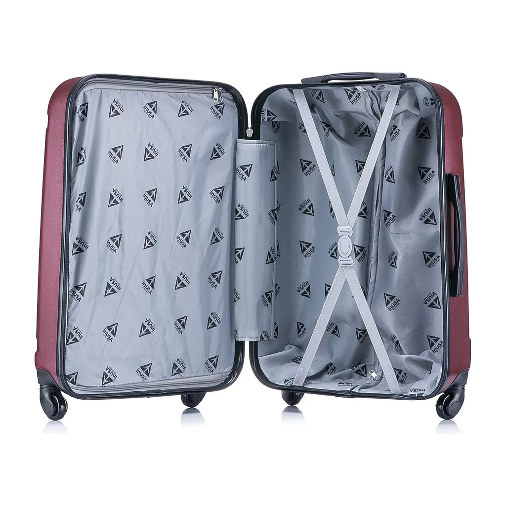 InUSA Pilot Large Plastic 4-Wheel Spinner Luggage Wine (-)
