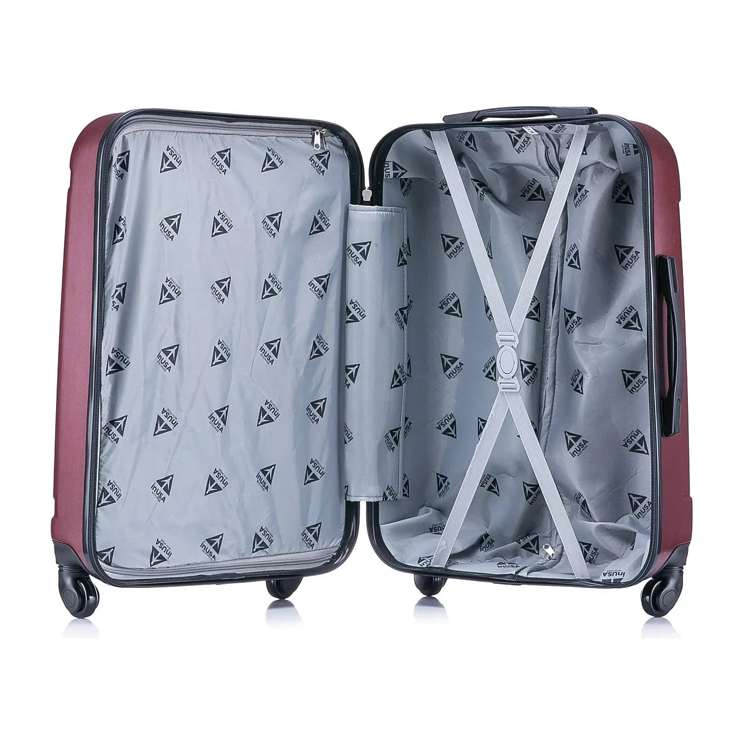 InUSA Pilot Large Plastic 4-Wheel Spinner Luggage Wine (-)