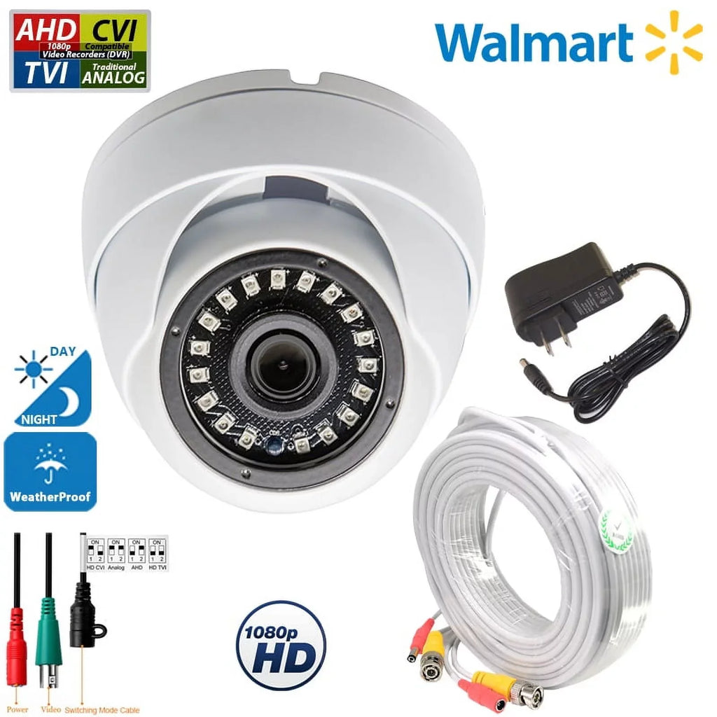 Evertech 1080p   Security Surveillance Camera with 100 feet Video & Power Cable and Power Adapter