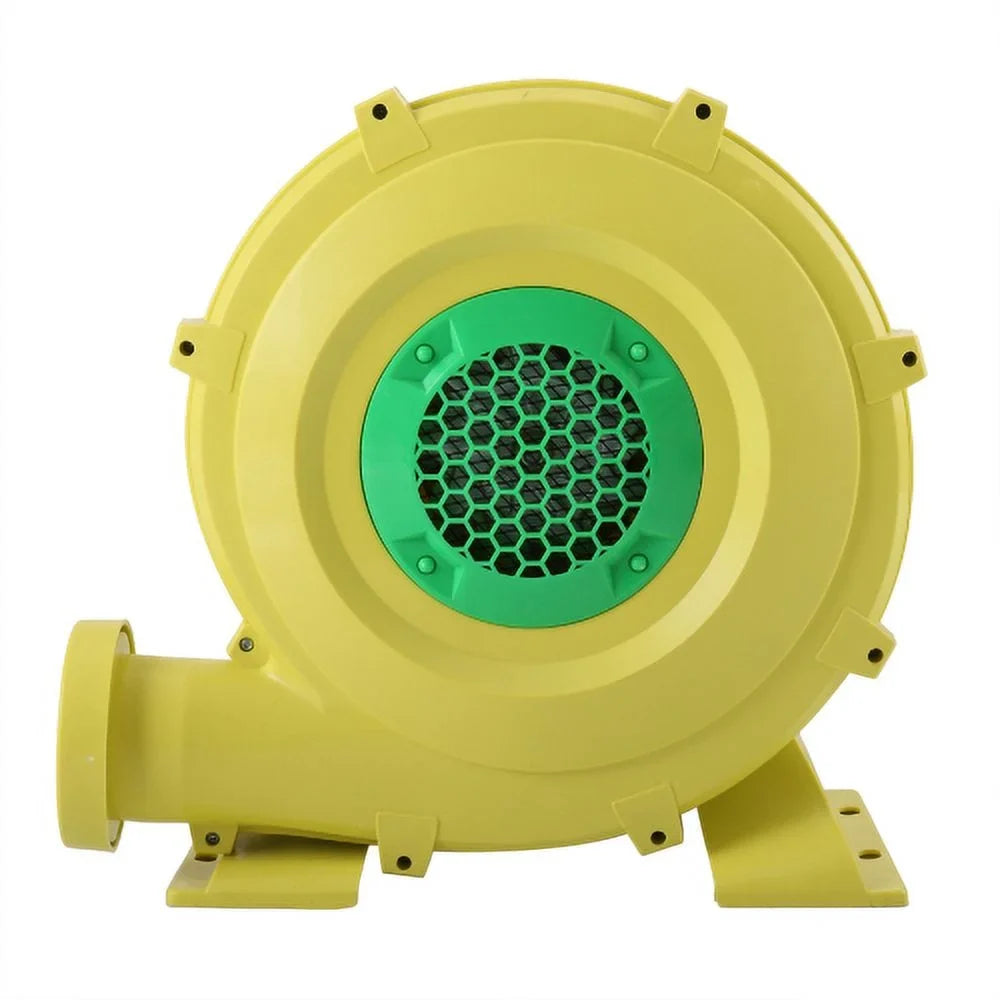680  Air Blower, Pump Fan for Inflatable Bounce Castle, Water Slides, Safe, Portable - Yellow and Green