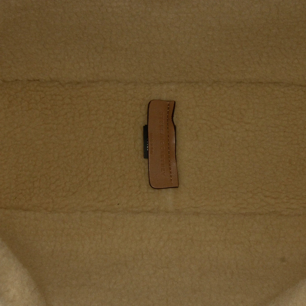 Pre-Owned Authenticated Stella McCartney Shearling Trimmed Stella Logo Satchel Chemical Fiber Fabric Brown Unisex (Good)