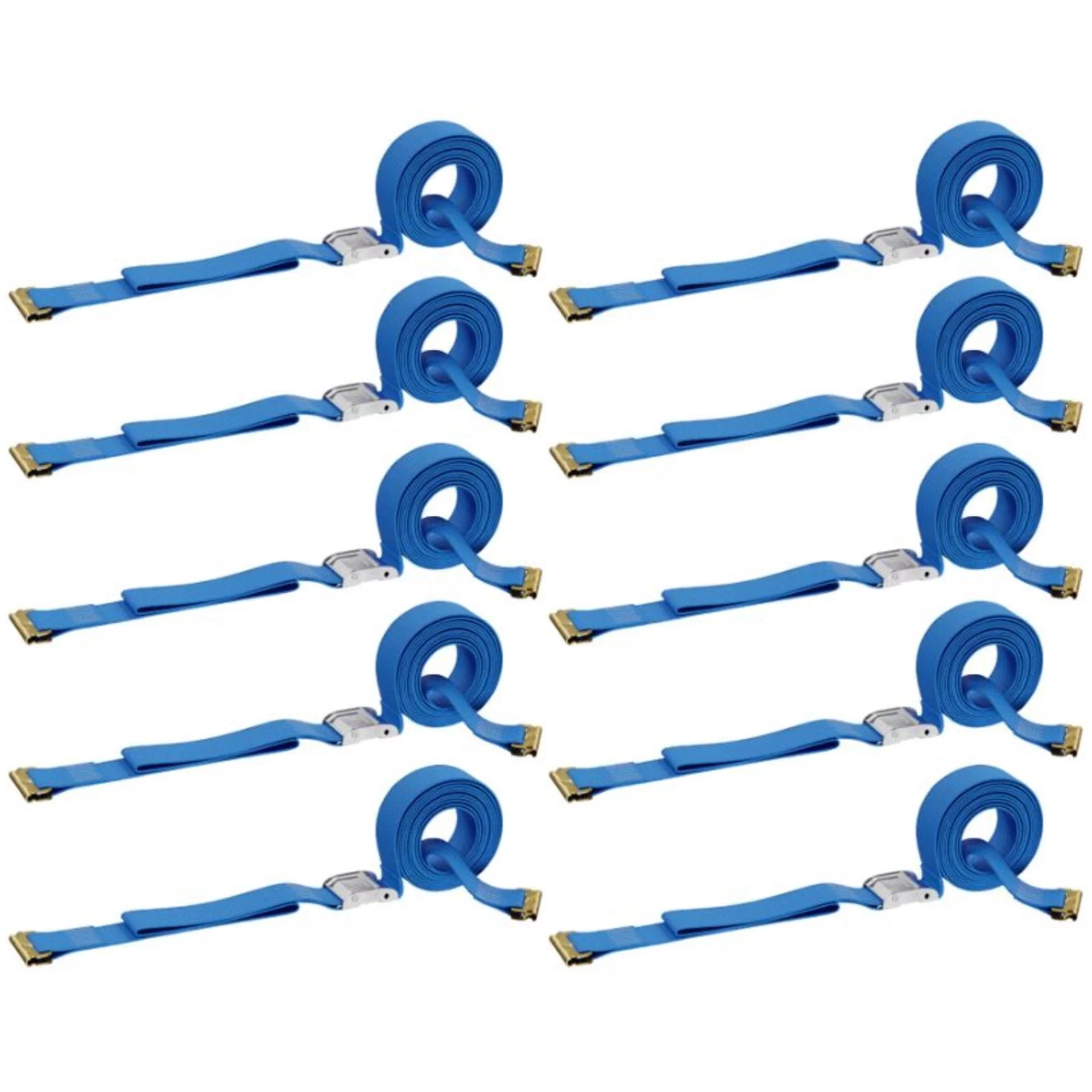" 2"" x 20'  Track Cam Straps, Durable Cam Buckle Strap Cargo TieDowns, Heavy Duty Blue Polyester Tie-Downs, ETrack Spring Fittings, Tie Down Motorcycles, Trailer Loads, by  Cargo Mall"