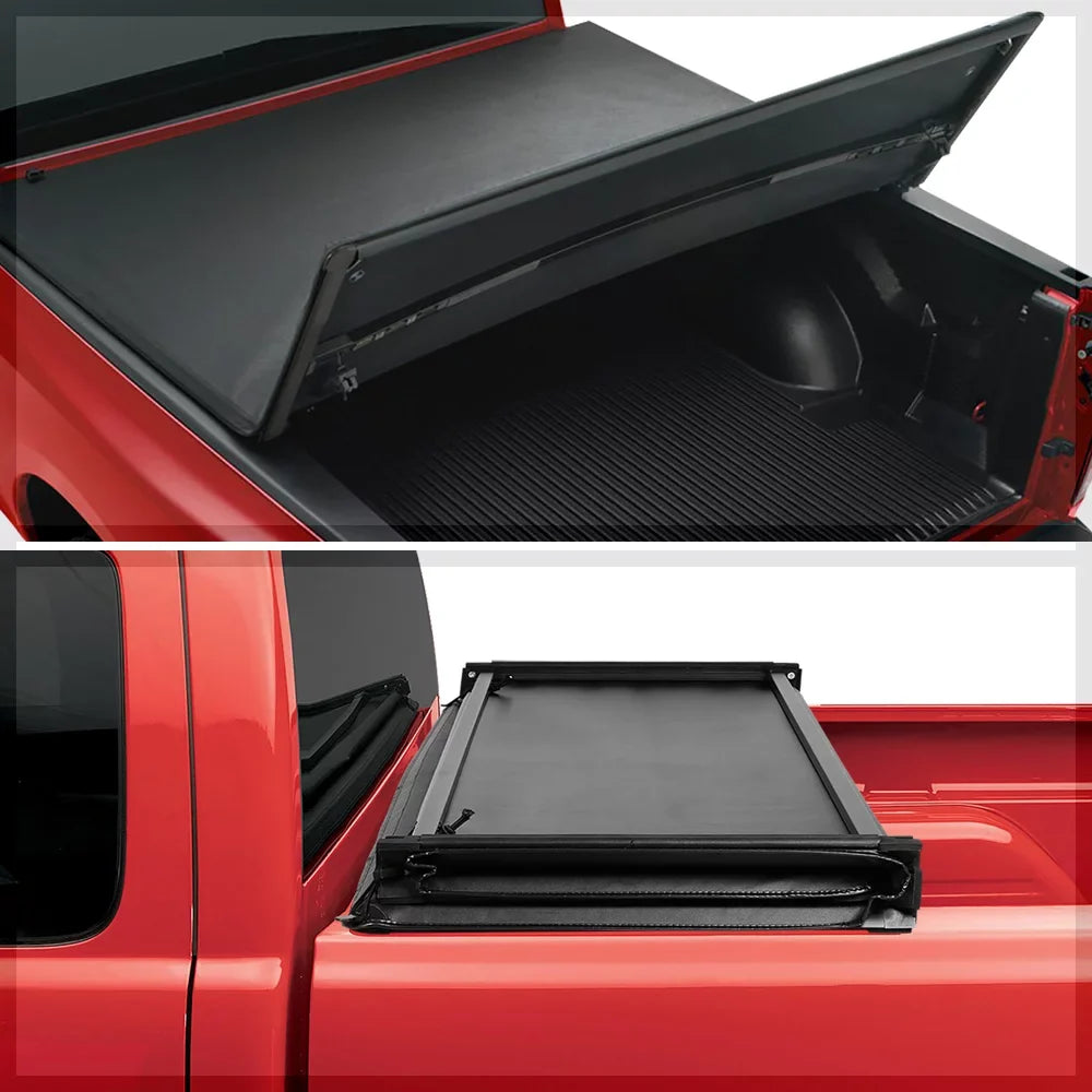 Short Bed Truck Tonneau Cover 5Ft Soft Top Tri-Fold Fleetside for 05-21 Frontier Fits select: 2005-2019