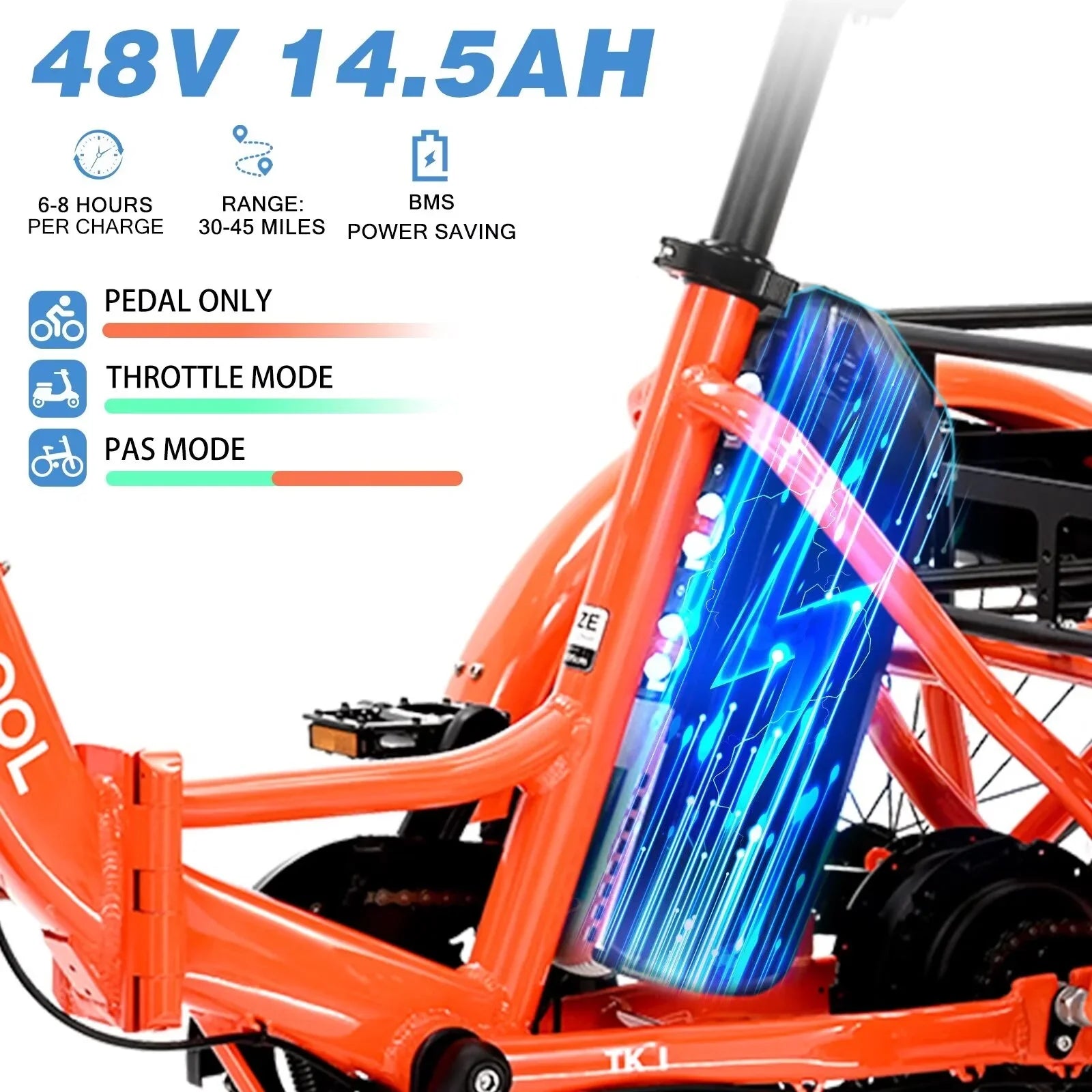 16MPH 500W 48V 14.5Ah 20" Electric Folding Tricycle for Women, Electric Motorized Tricycle Adult, Fat Tire 3 Wheel Electric Bikes, Step-Thru 1-Speed Electric Trike for Senior, Men