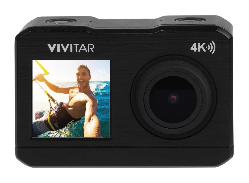 Vivitar  4k Dual-Screen Action Cam, 16MP  Waterproof Digital Video Camera with Built in Gimbal