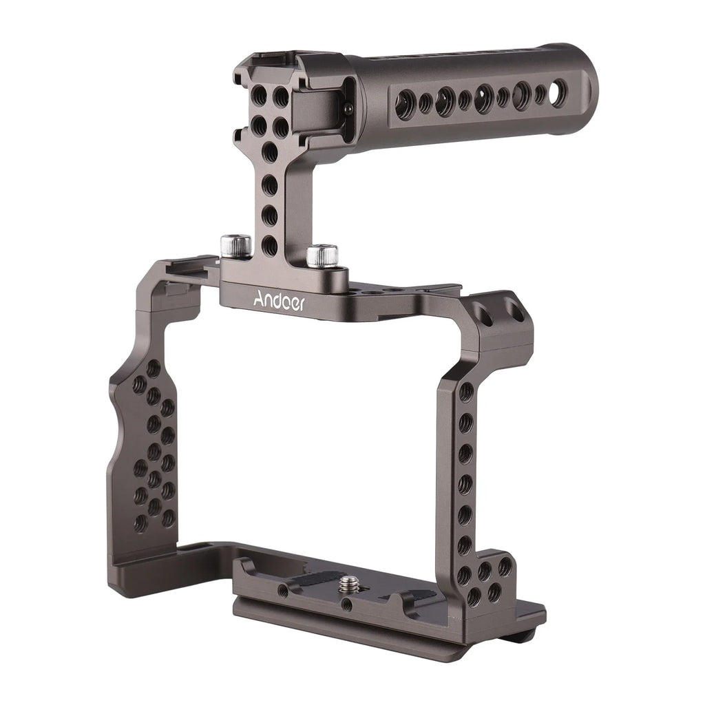 Andoer Aluminum Alloy Camera Cage Kit with Video Rig Handle Grip Replacement for Sony  /  /