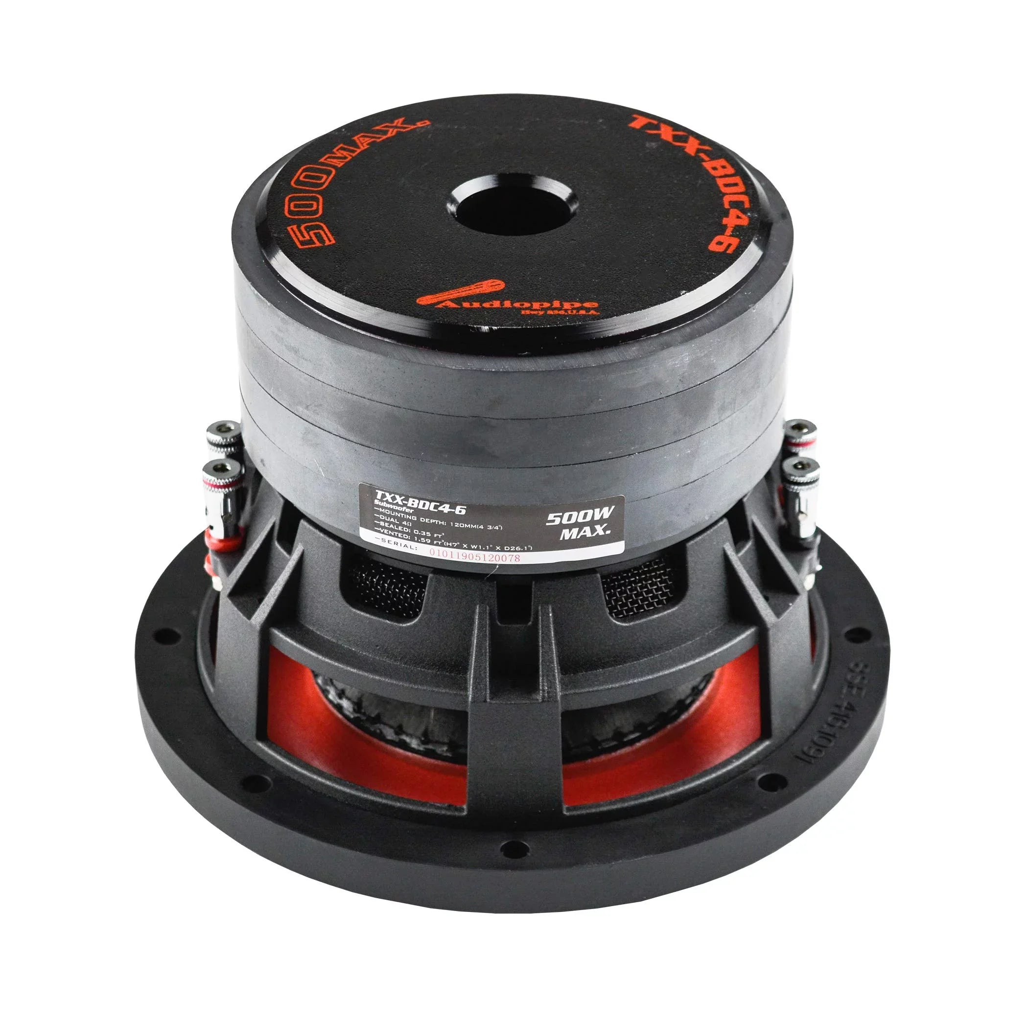 AudioPipe  Quad Stack 6.5 Inch 500 Watt Car Audio System Subwoofer