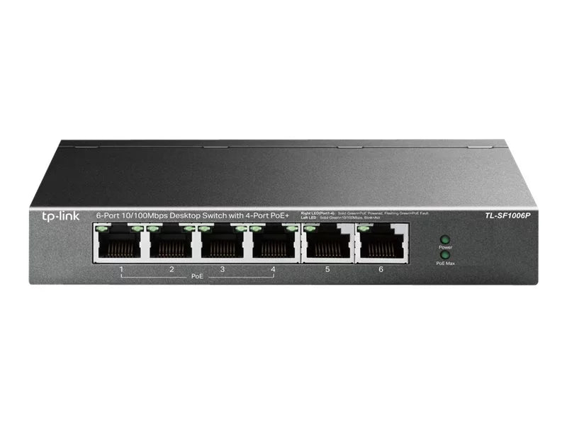 '-Link 6 Port Fast Ethernet 10/100Mbps PoE Switch | 4 PoE+ Ports @ 67W | Plug & Play | Sturdy Metal w/Shielded Ports | Limited Lifetime Protection | Extend Mode | Priority Mode (-)