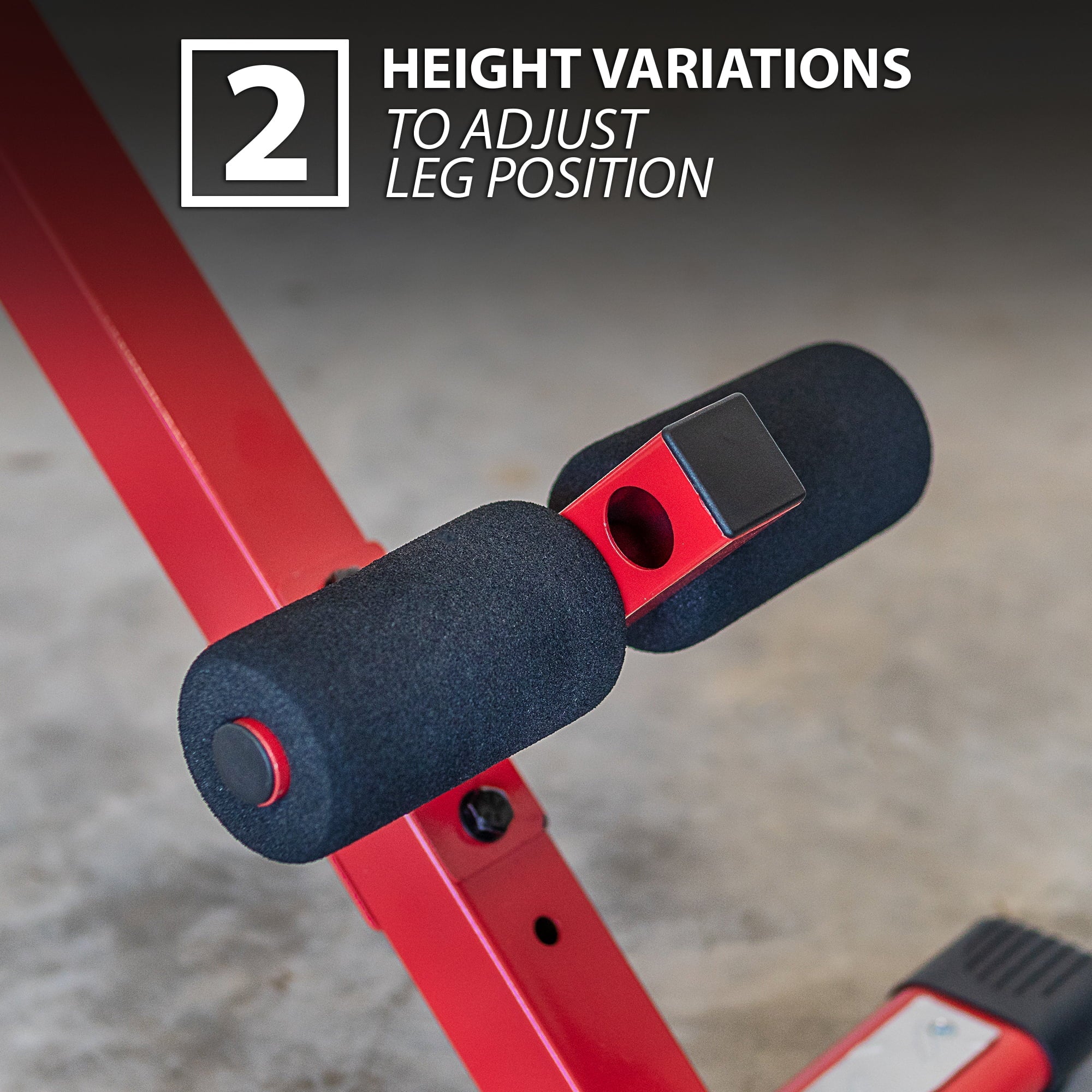 Synergee Roman Chair. Red Coated Steel Hyperextension Machine.  Ab Bench for Lower Back Workout, Hyper Exercises.