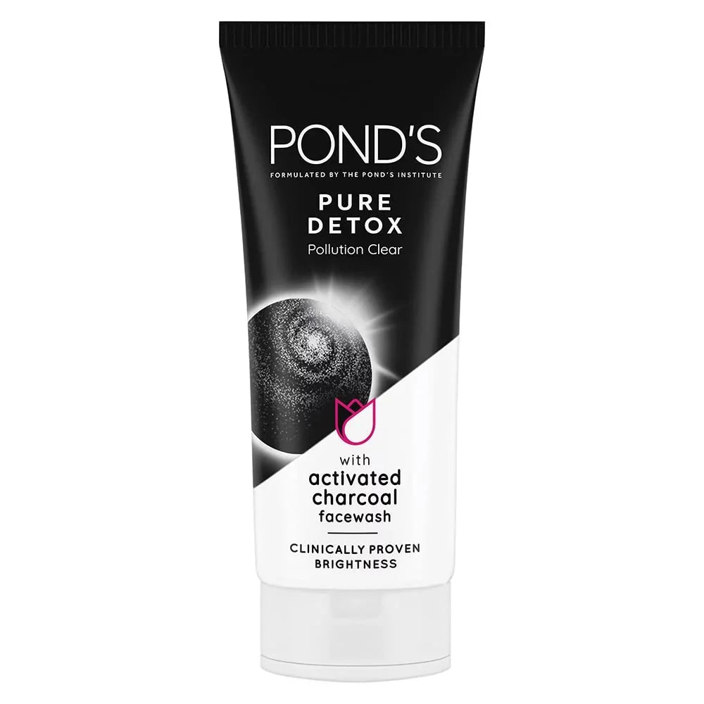 ' Pure Detox Face Wash 100 g, Daily Exfoliating & Brightening Cleanser, Deep Cleans Oily Skin - With Activated Charcoal for Fresh, Glowing Skin