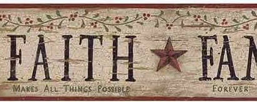 878098 Faith, Family, Friends Wallpaper Border BG1608bd YC3390bd