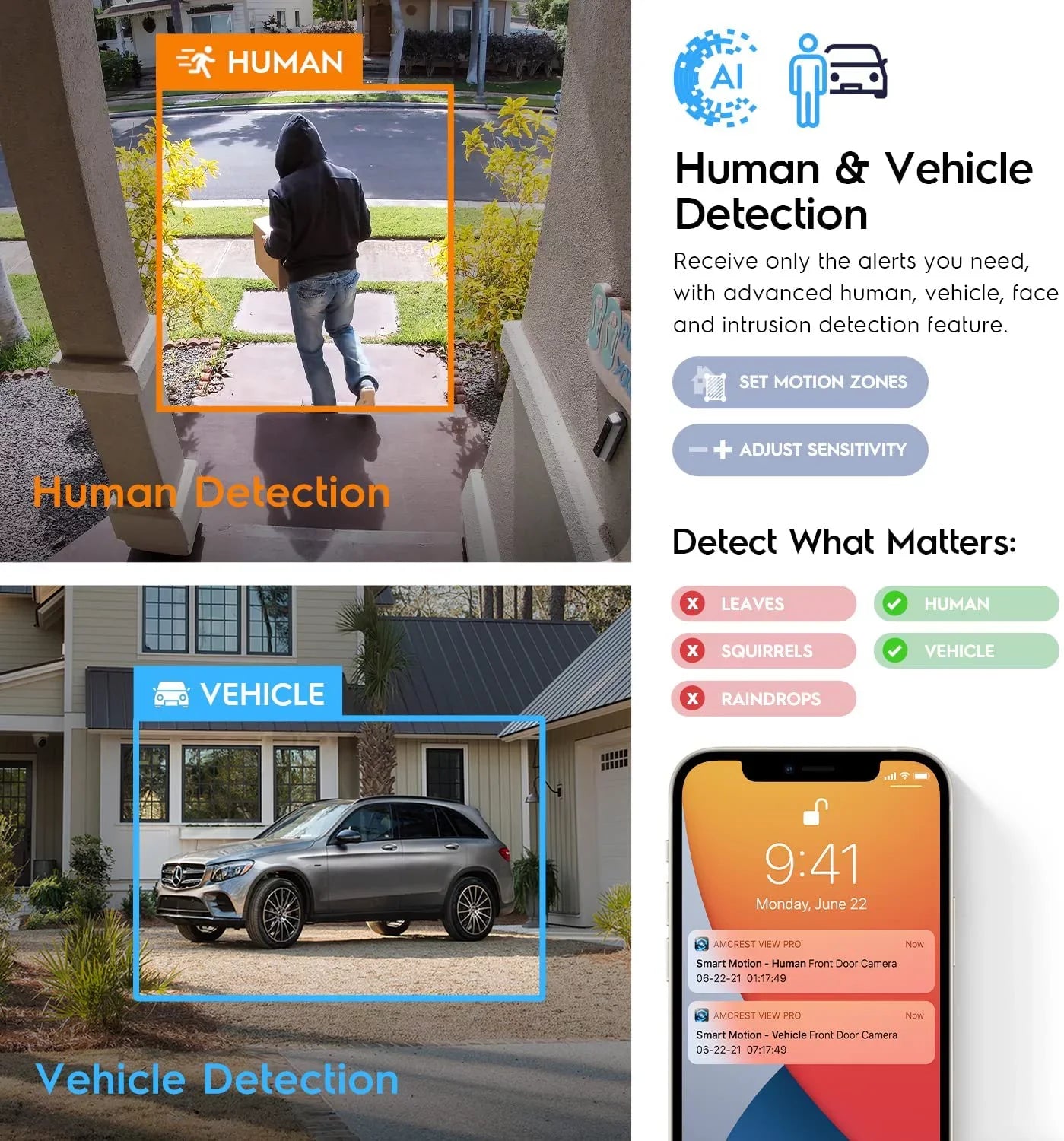 Amcrest Dual-Lens 4K (2 x 2K)  Outdoor Security Turret   Camera, 8MP (2 x 4MP) @25fps,