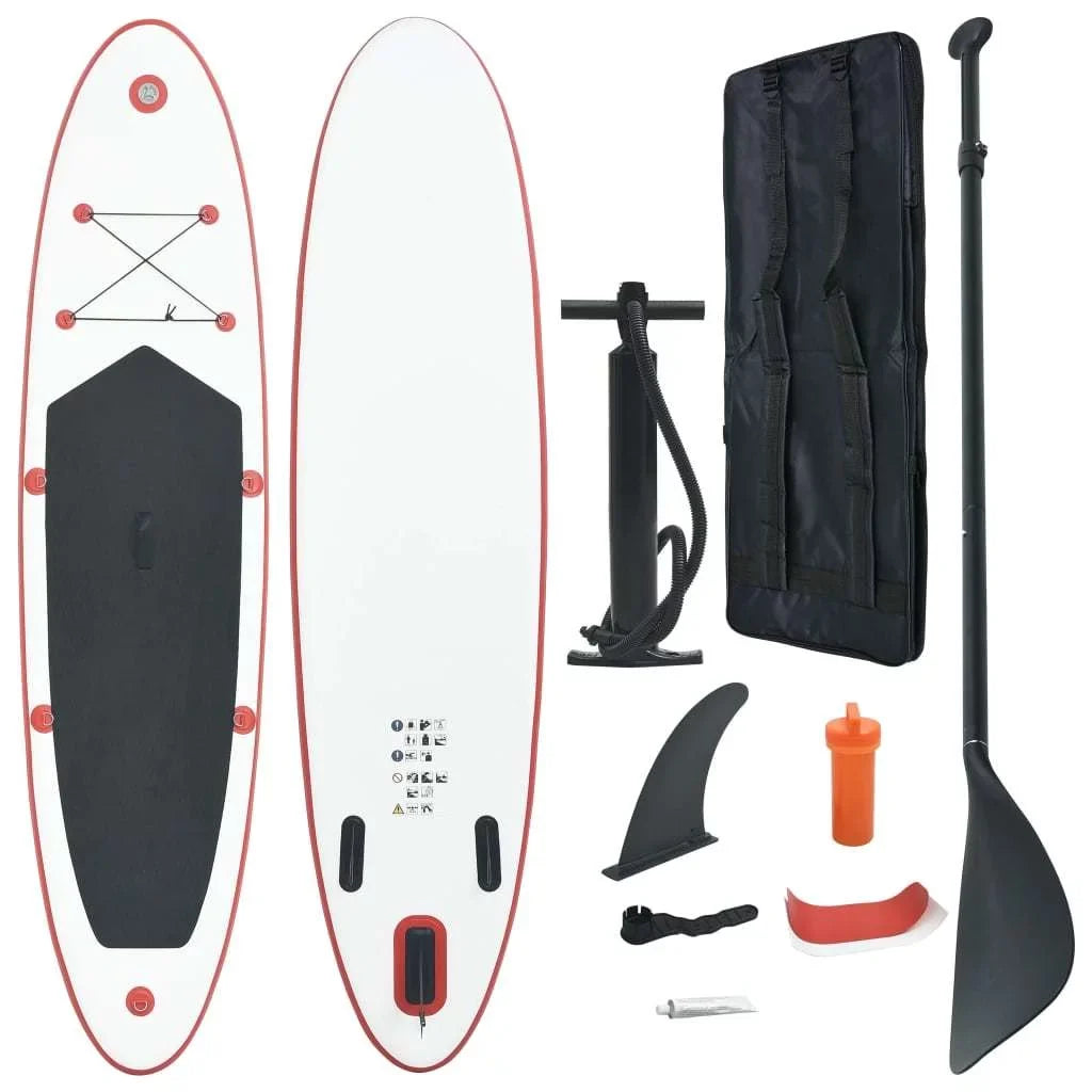 Stand Up Paddle Board Set - An Inflatable Surfboard in Striking Red and White