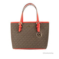 Michael Kors Jet Set Travel Extra-Small Logo Top-Zip Tote Bag (Dark Sangria)