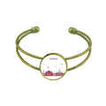Vienna Austria Flat Landmark Pattern Bracelet Bangle Retro Open Cuff Jewelry
