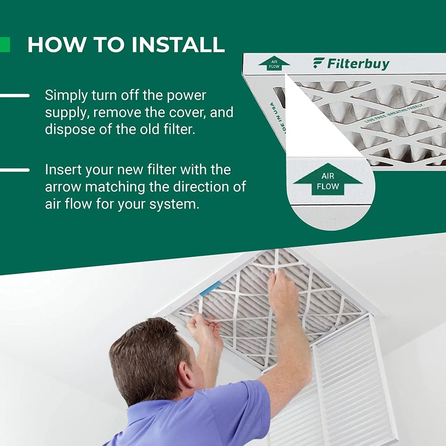 Filterbuy 20x21x5  8 Pleated   Furnace Air Filters for Lennox  / -23 (1-Pack)