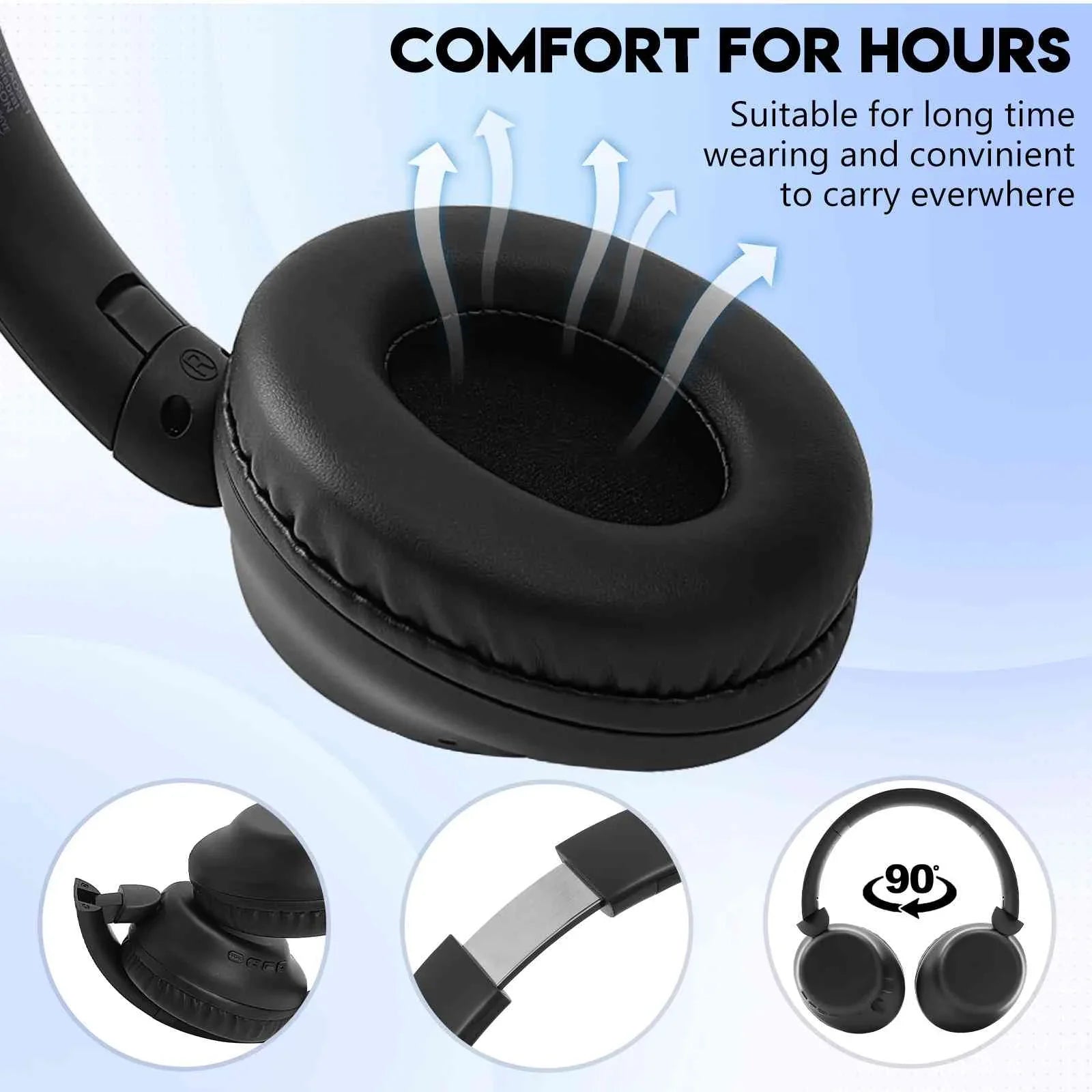 UrbanX  Wireless Bluetooth Stereo Earphones High Resolution Audio Deep Bass Superior Comfort Over The Ear Headphones with Mic for  Desire 12 phone Call Support