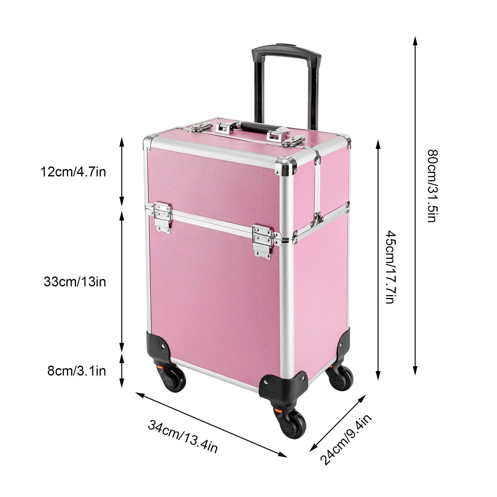 Professional Rolling Makeup Train Case Cosmetic Trolley Makeup Storage Organizer