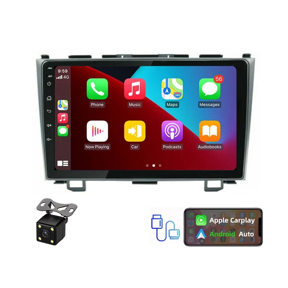 Double Din Car Stereo Apple Carplay for Honda  2007-2011 with 9" Touch Screen Radio with Backup Camera