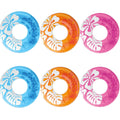 Intex Colorful Transparent Inflatable Swimming Pool Tube Raft (6 Pack) | 59251EP