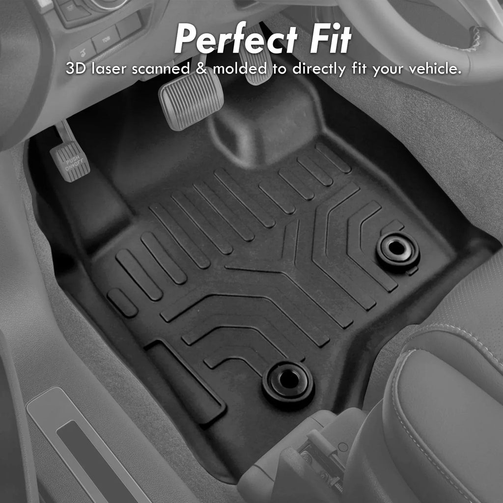 Distributors All Weather Season Proof Protection Guard  Rubber Floor Mats Liner Front & Rear Set Compatible/Replacement For Tesla Model 3 2017 2018 2019 2020 2021 2022 2023 17 18 19 20 21 22 23