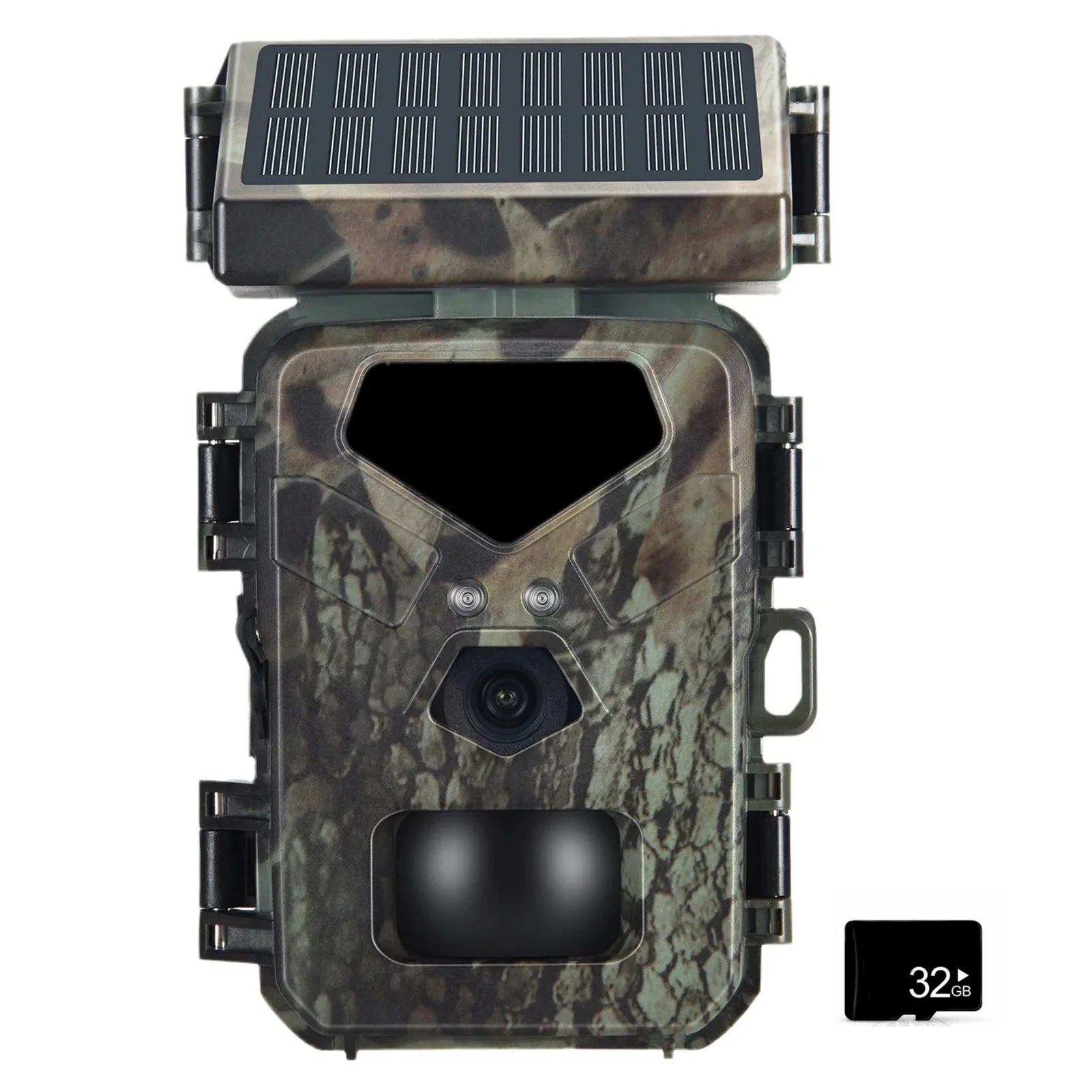 Trail Camera Solar Powered 20MP 1080P Game Camera 0.3s Trigger Time Hunting Cam with Night Vision Motion Activated  Waterproof Loop Recording for Wildlife