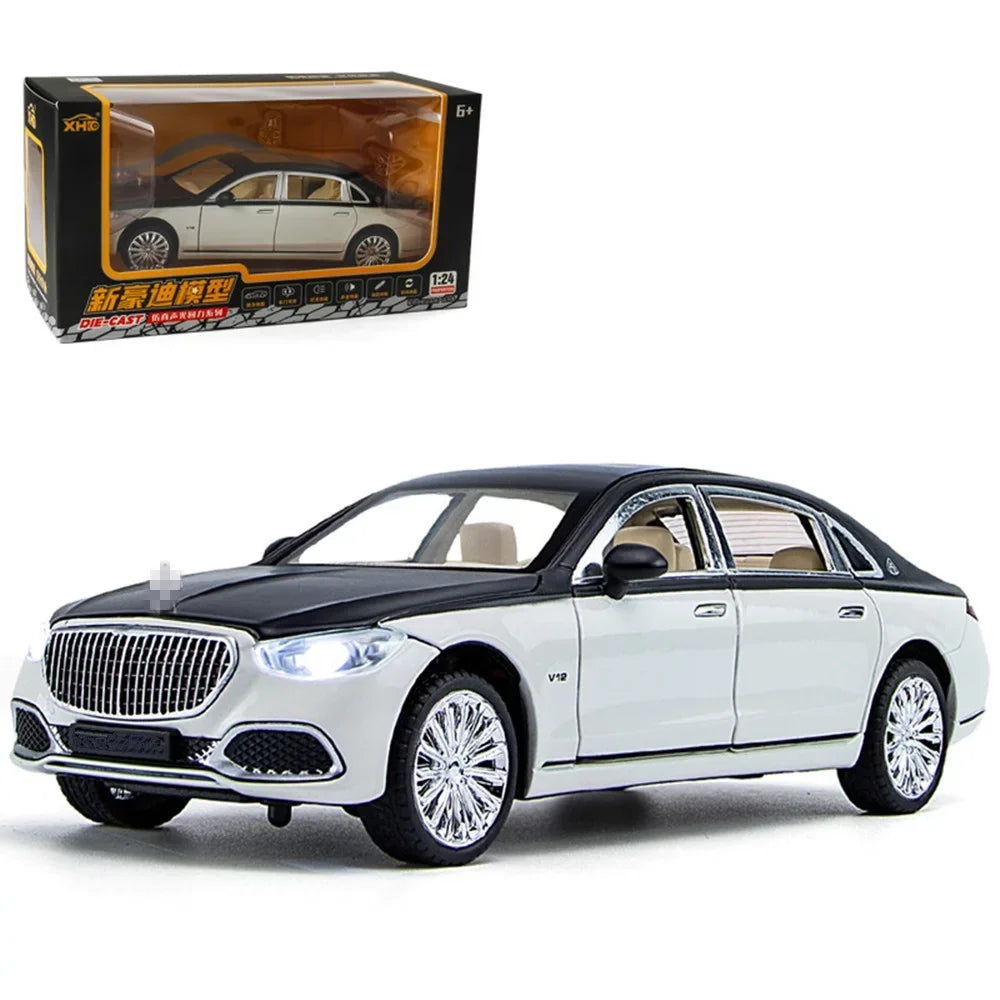 Sound & Light Alloy Metal 1/24 Car Model Gift Collection For Benz Maybach