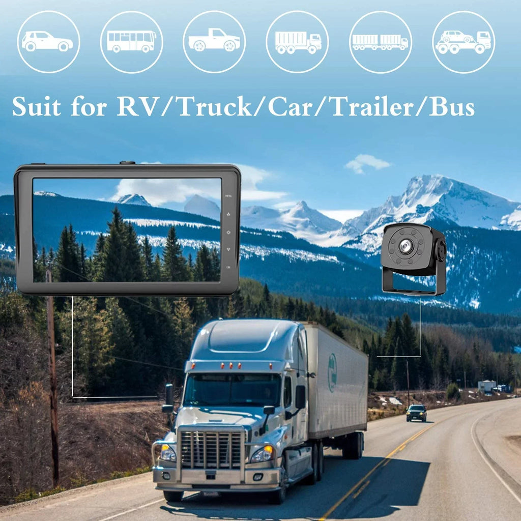 Erapta Backup Camera with 7'' Monitor Rear View Camera  with 1080P Advanced Recording Function,  Waterproof, Night Vision for /Pickup/Truck/Trailer/Bus