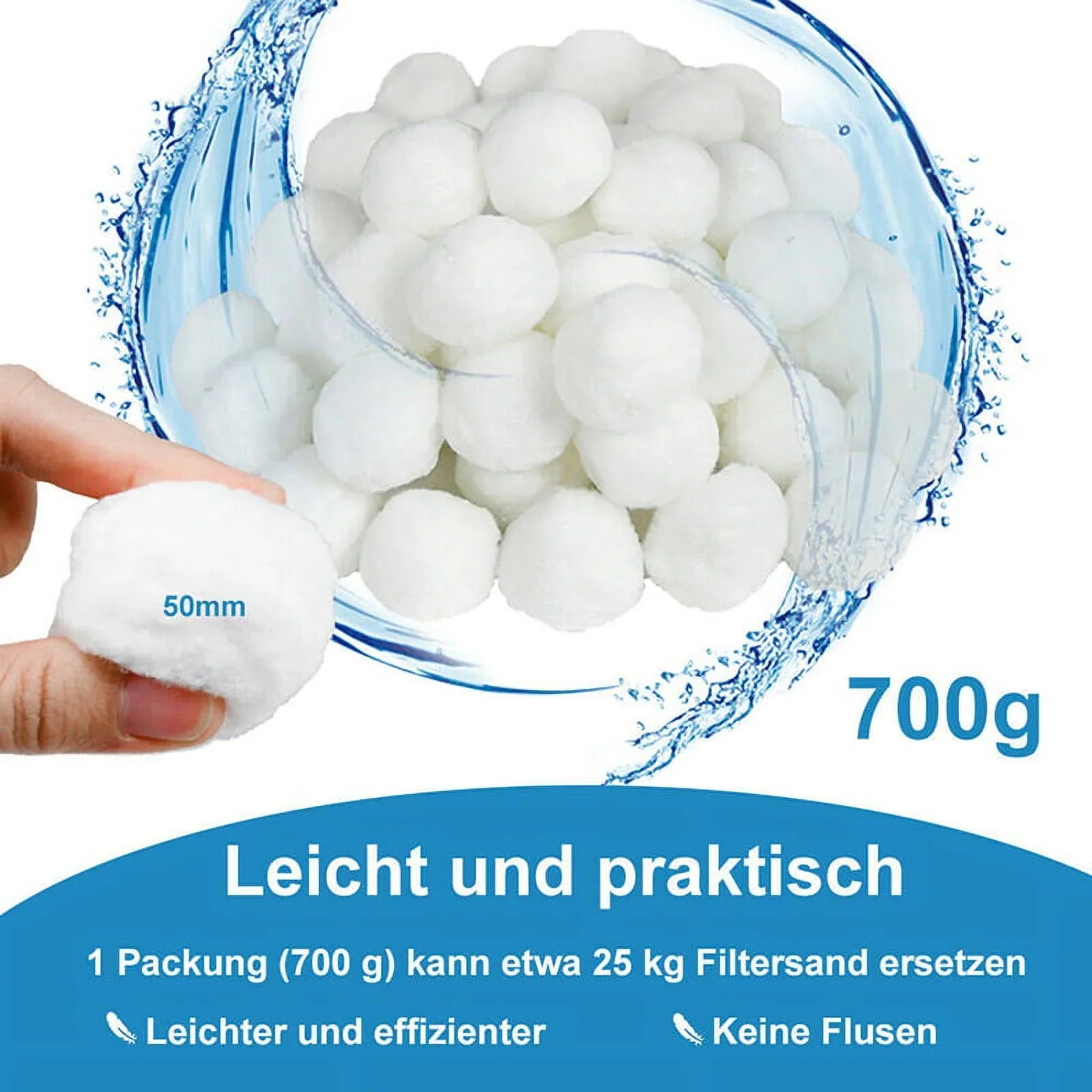 MageCrux 700G Filter Ball Filter Material Can Replace 25Kg Filter Sand For Pool-1PC