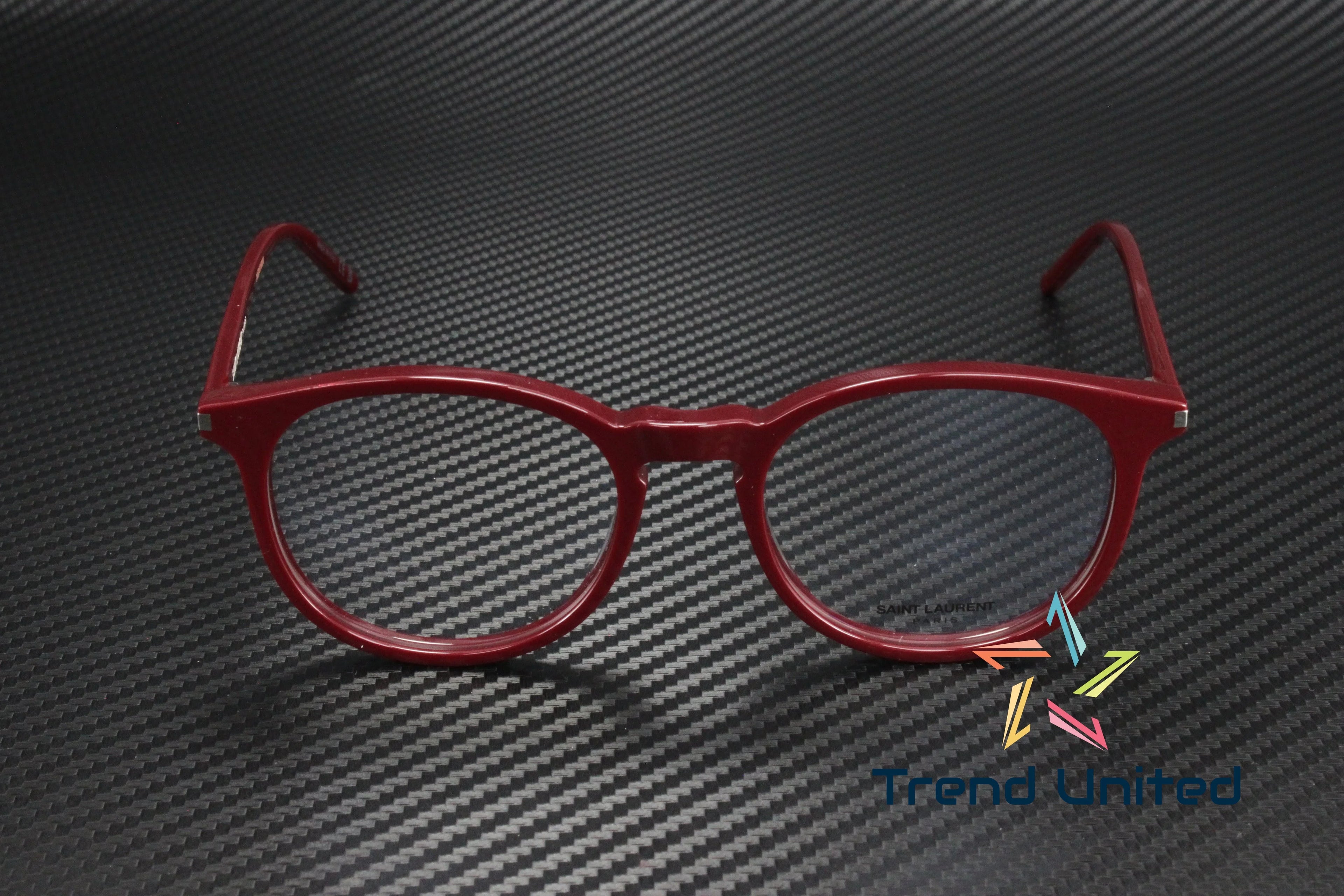 106 011 Round Oval Panthos Burgundy 50 mm Unisex Eyeglasses
