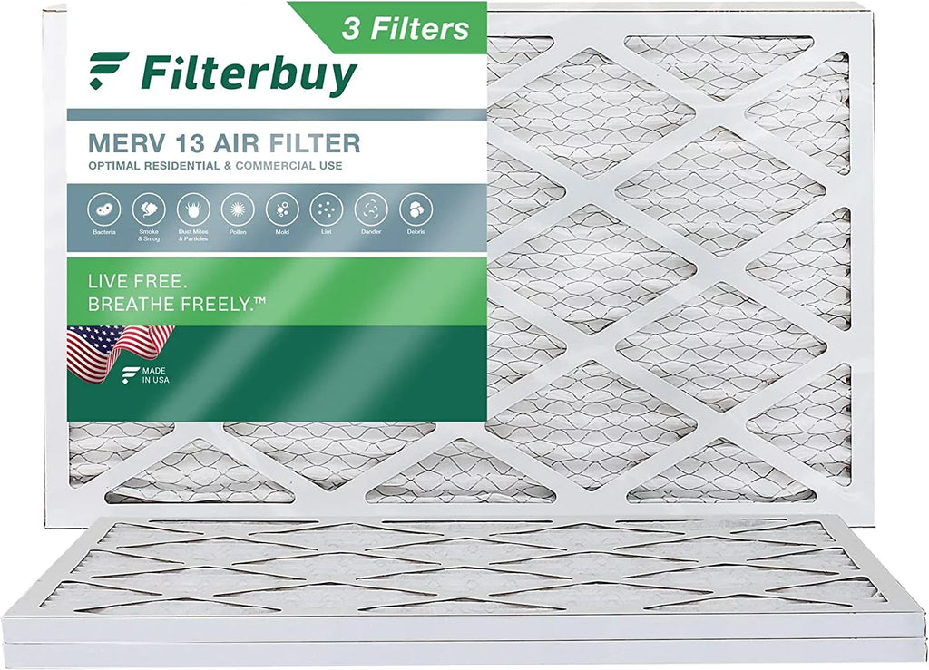 Filterbuy 20x36x1  13 Pleated   Furnace Air Filters (3-Pack)