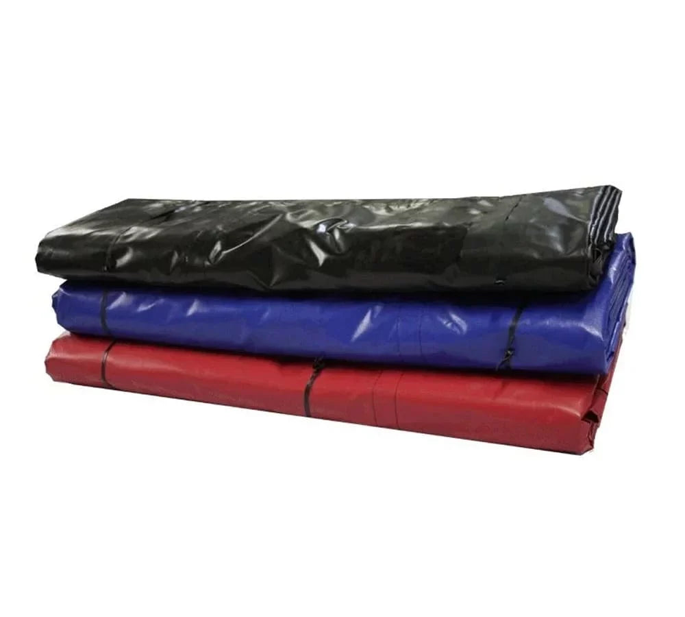 24' x 18' Black Steel Tarp for Heavy Duty Truck Cargo - 14 Oz Vinly Lightweight Flatbed Tarps with 8' Drop - Waterproof Tarp for Trailers to Protect Cargo from Wind, Rain, Snow and Sun