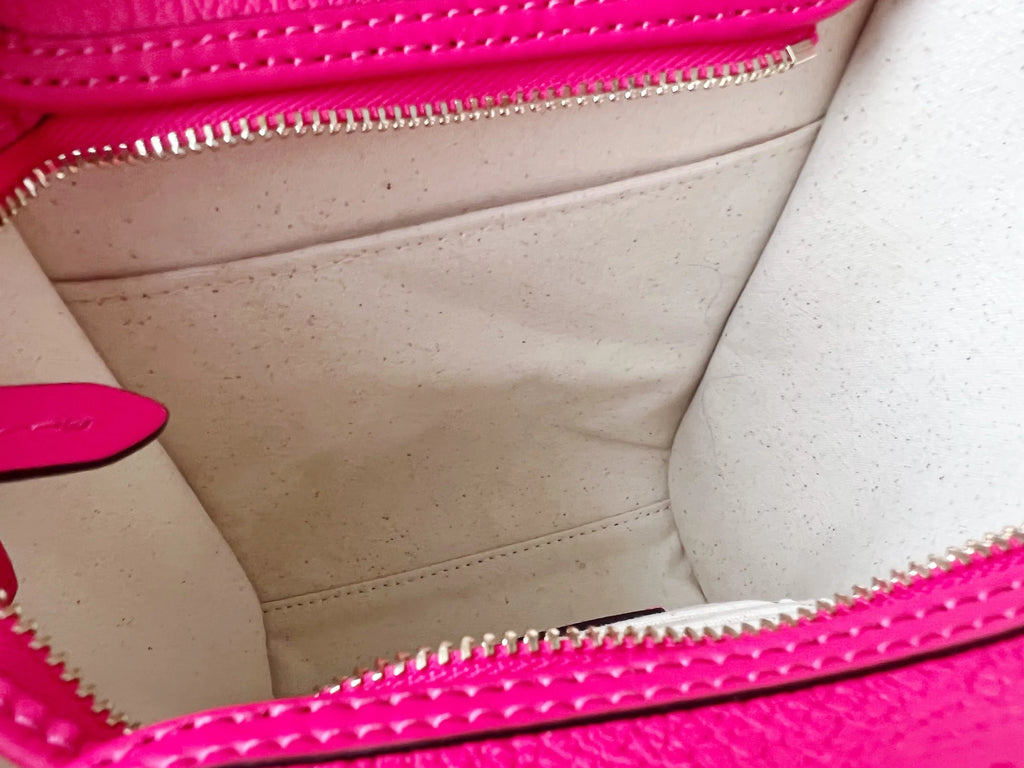 Kate Spade New York Ella Mini Top Zip Tote Crossbody Bikini Pink White Logo