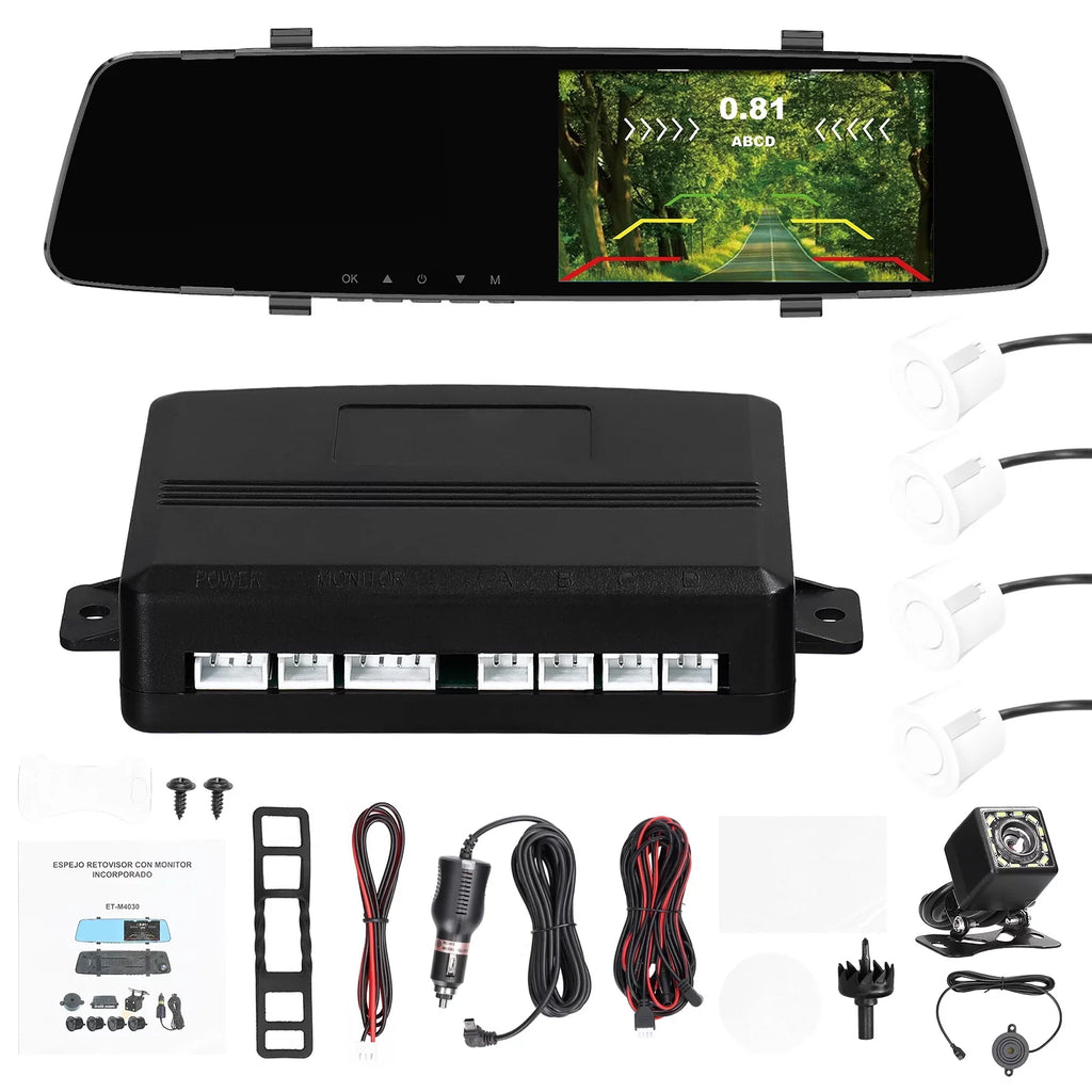 Dazzduo Dash Camera,Camera 4.3 Inch 1080P  Dash 4 Reverse Radars Rear Dual Camera Radars Rear Dual Reverse Radars Rear 4.3 Inch Screen Inch Screen Support Dash Camera Reco Dash Cam Rear